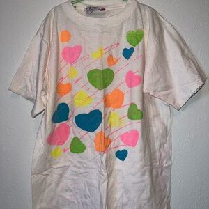 90’s Colorful Heart Print Kids Shirt